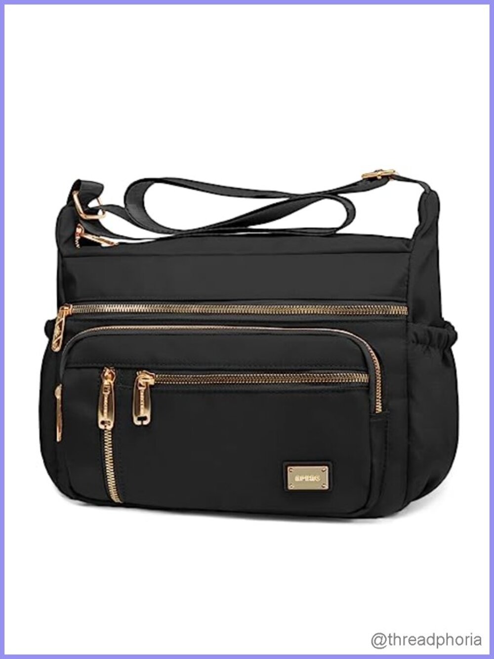 Waterproof Crossbody Bag Multi-Pocket Shoulder Purse Adjustable Strap Travel